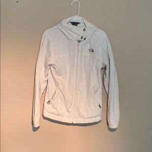 North face plush white sweater jacket
